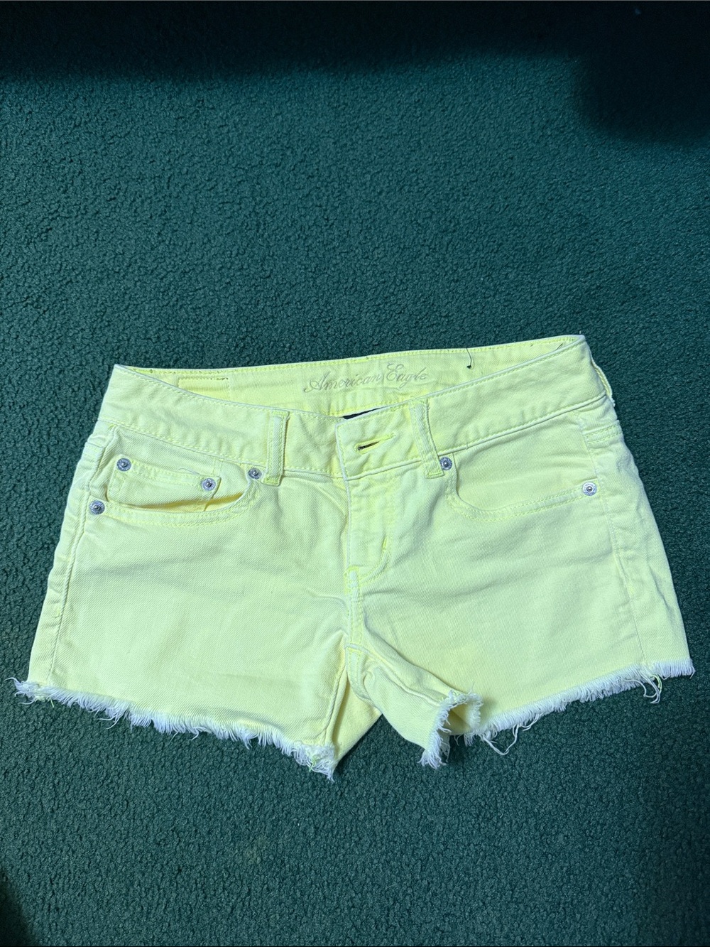 American Eagle Outfitters Neon Yellow Denim Cutoff Shorts